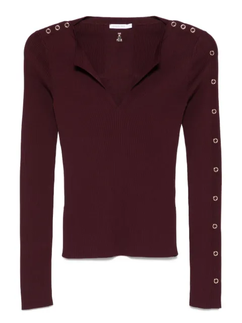 Patrizia Pepe V-neck ribbed sweatshirt
