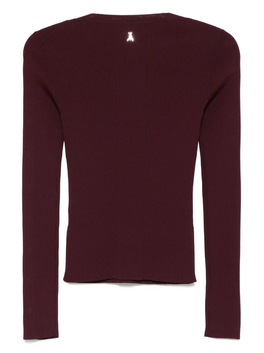 Patrizia Pepe Geribbelde sweater met V-hals Paars