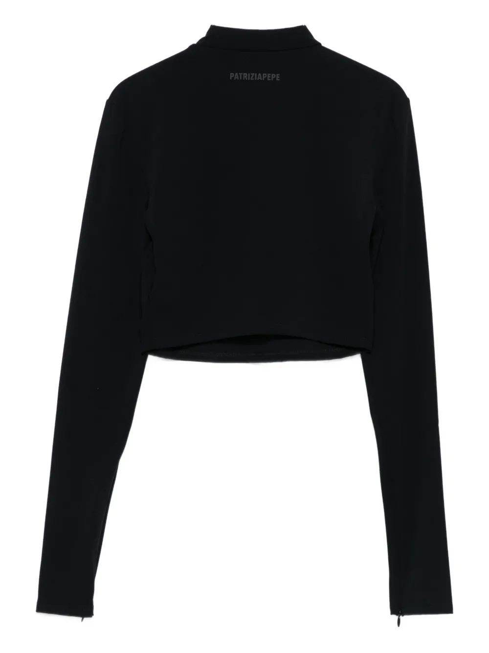 Patrizia Pepe long-sleeve high-neck top - Zwart