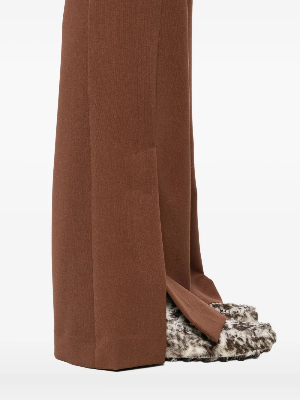 Patrizia Pepe Flared broek met logo Bruin