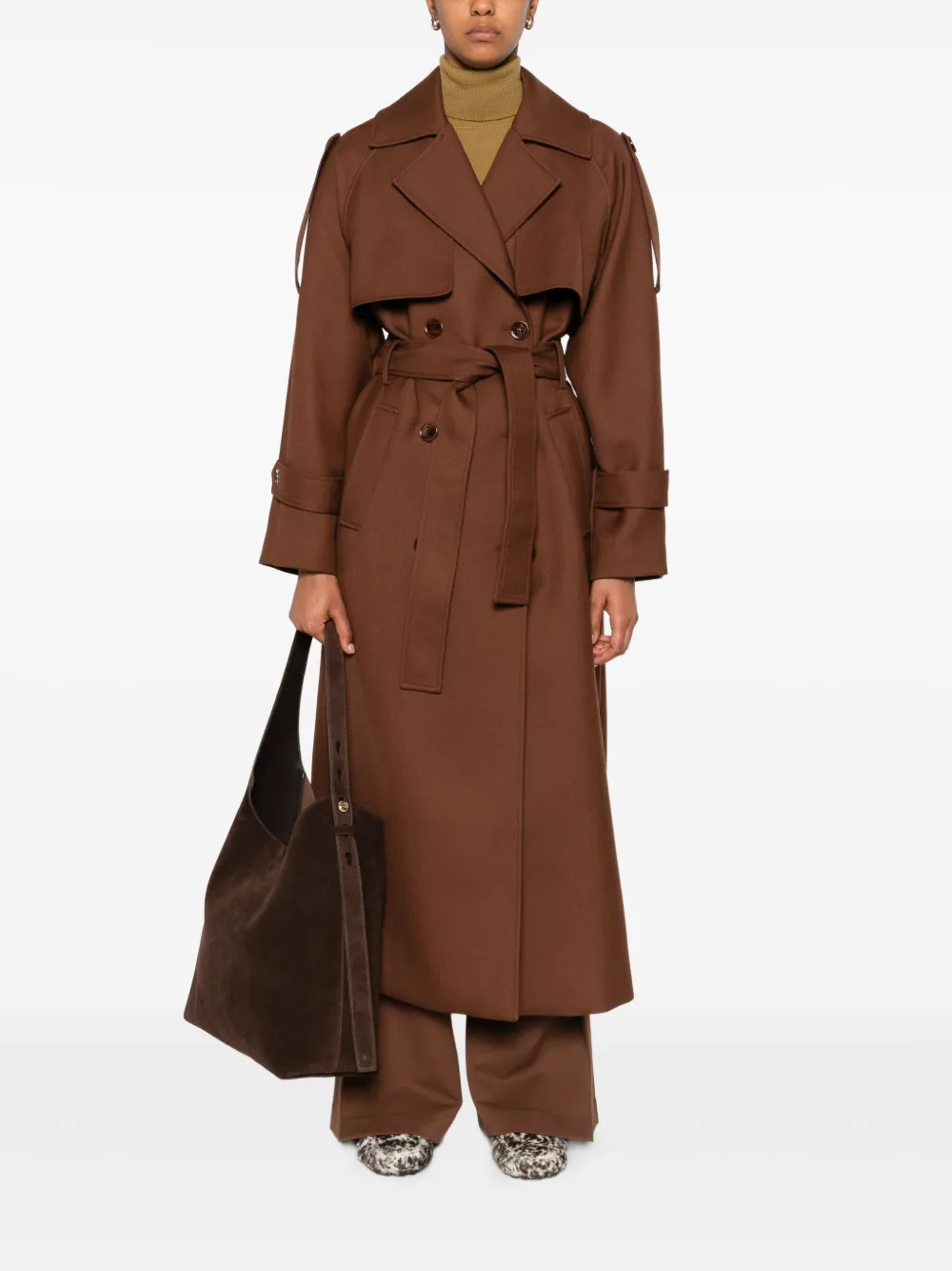 Patrizia Pepe Flared broek met logo - Bruin