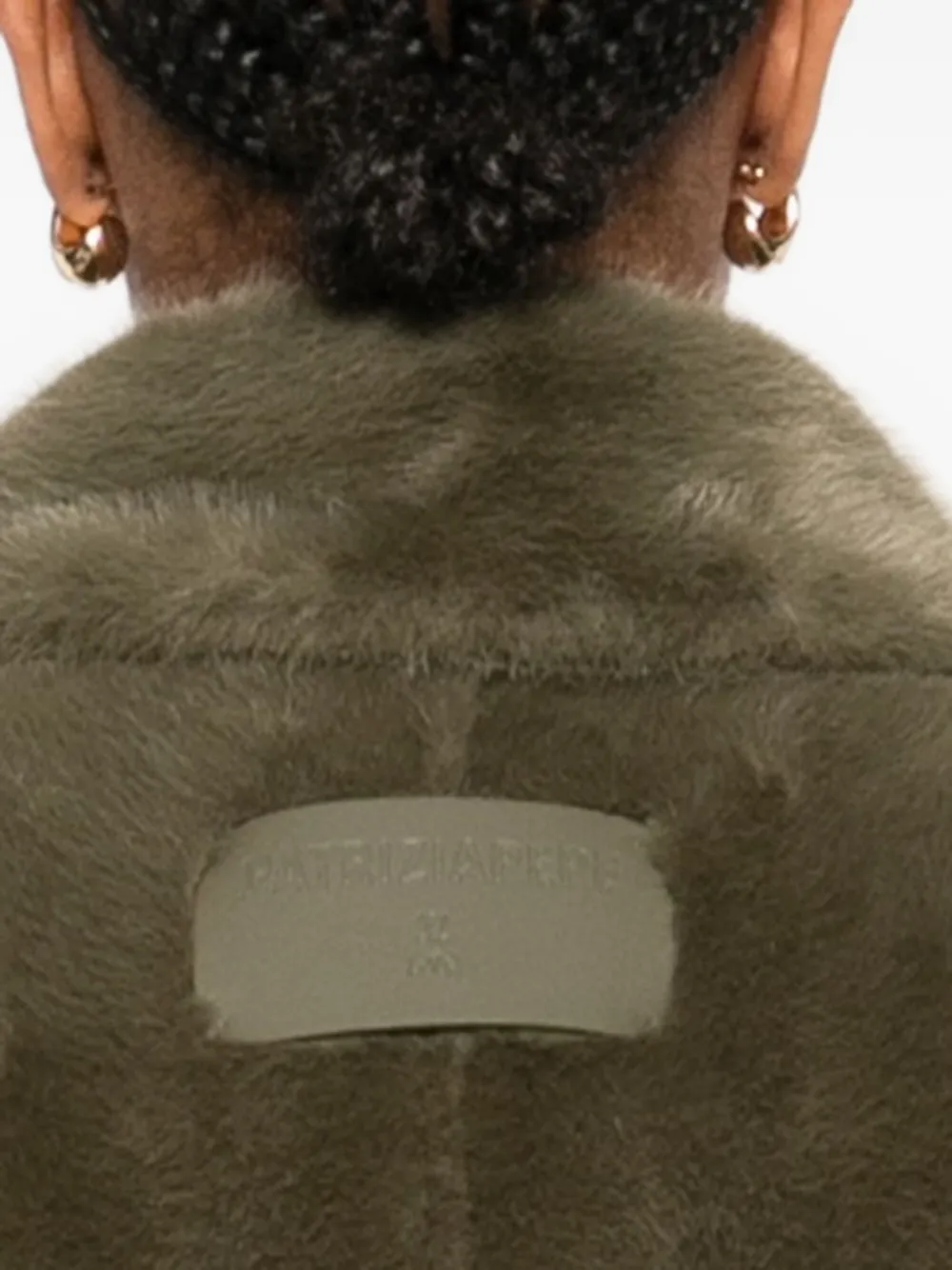 Patrizia Pepe Belted Faux-fur Coat In Green