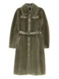 Patrizia Pepe belted faux-fur coat - Green