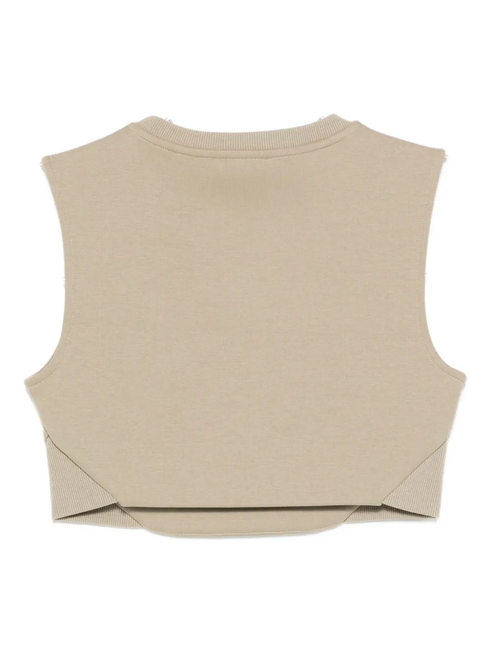 Patrizia Pepe Crew-neck Sleeveless Top In Neutral