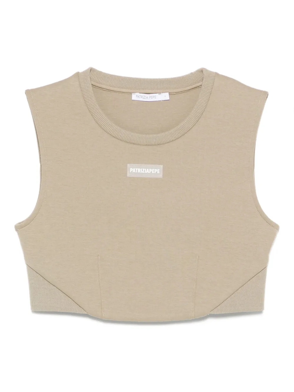 Patrizia Pepe Mouwloze top Beige