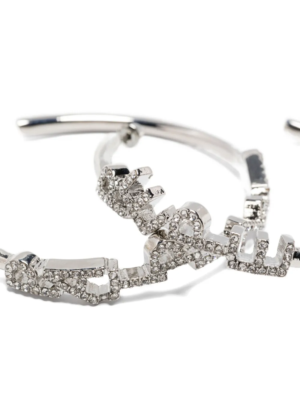 Patrizia Pepe Crystal-embellished Hoop Earrings - Silver 