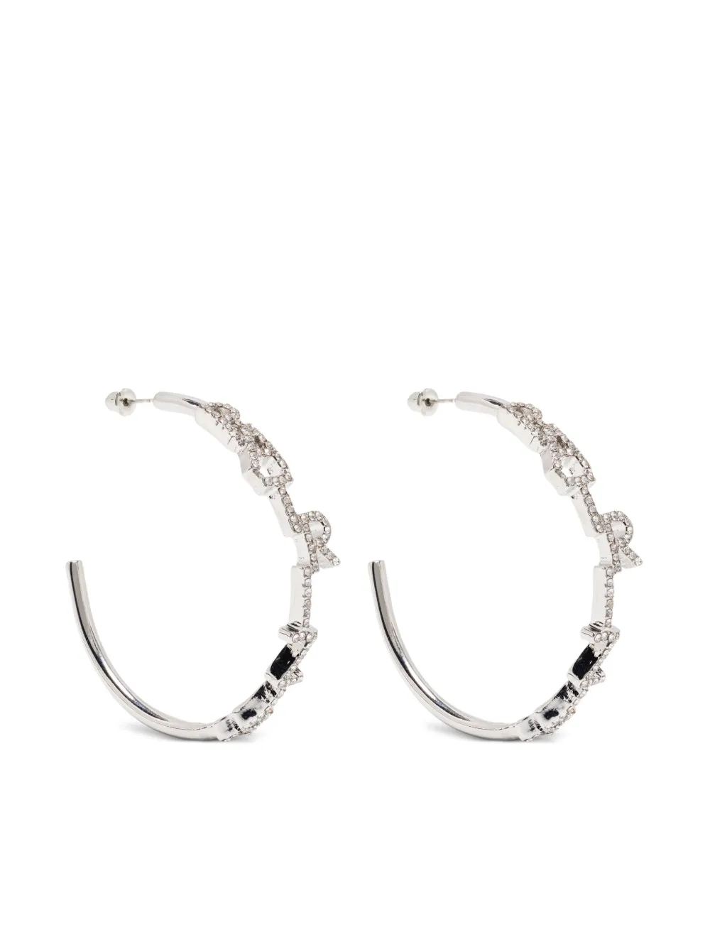 Patrizia Pepe crystal-embellished hoop earrings | Silver | Image 1