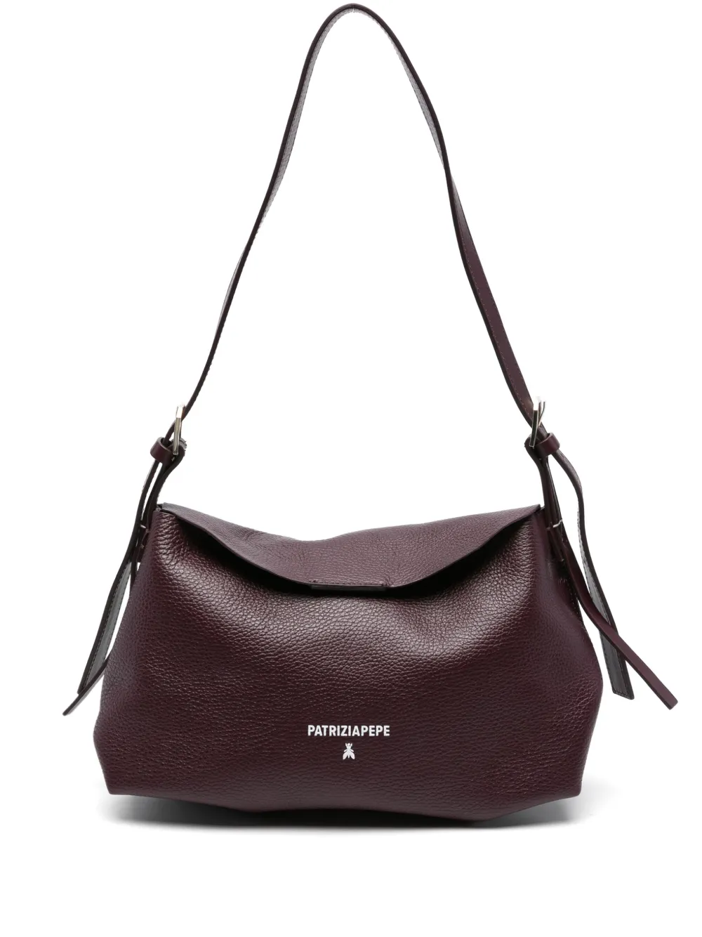 Patrizia Pepe Never Complete Buckle-detail Shoulder Bag In Purple