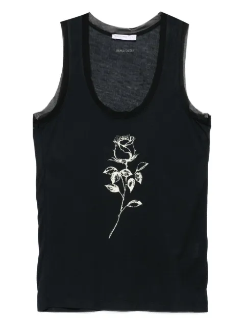 Patrizia Pepe rose-print tank top