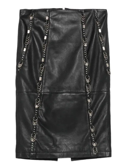 Patrizia Pepe leather studded-detail midi skirt
