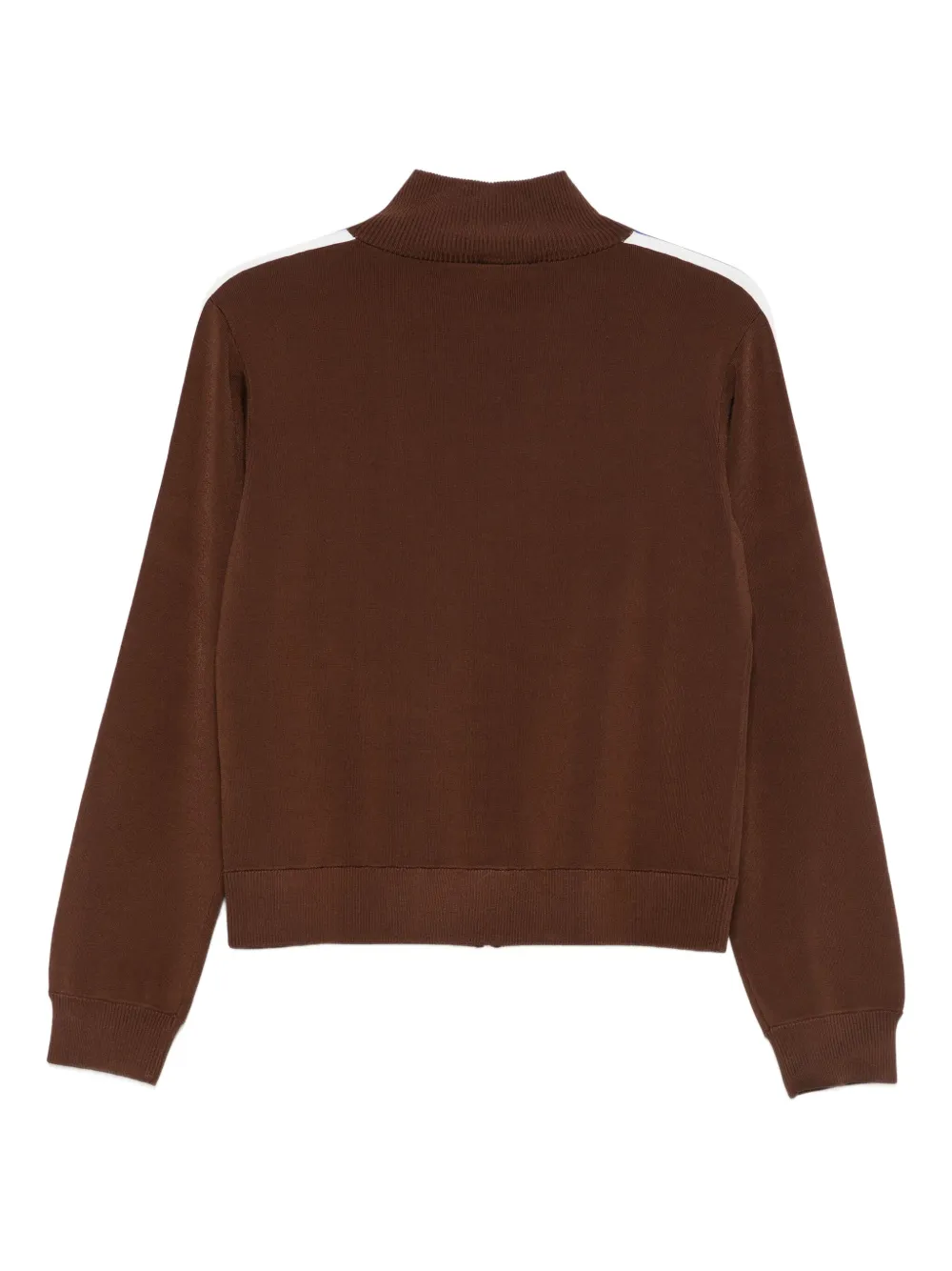 Patrizia Pepe Trui met gestreept detail en rits Bruin