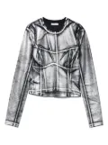 Patrizia Pepe metallic panelled top - Black