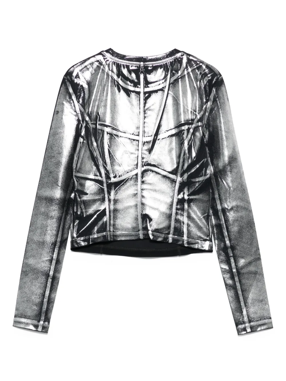 Patrizia Pepe metallic panelled top - Zwart