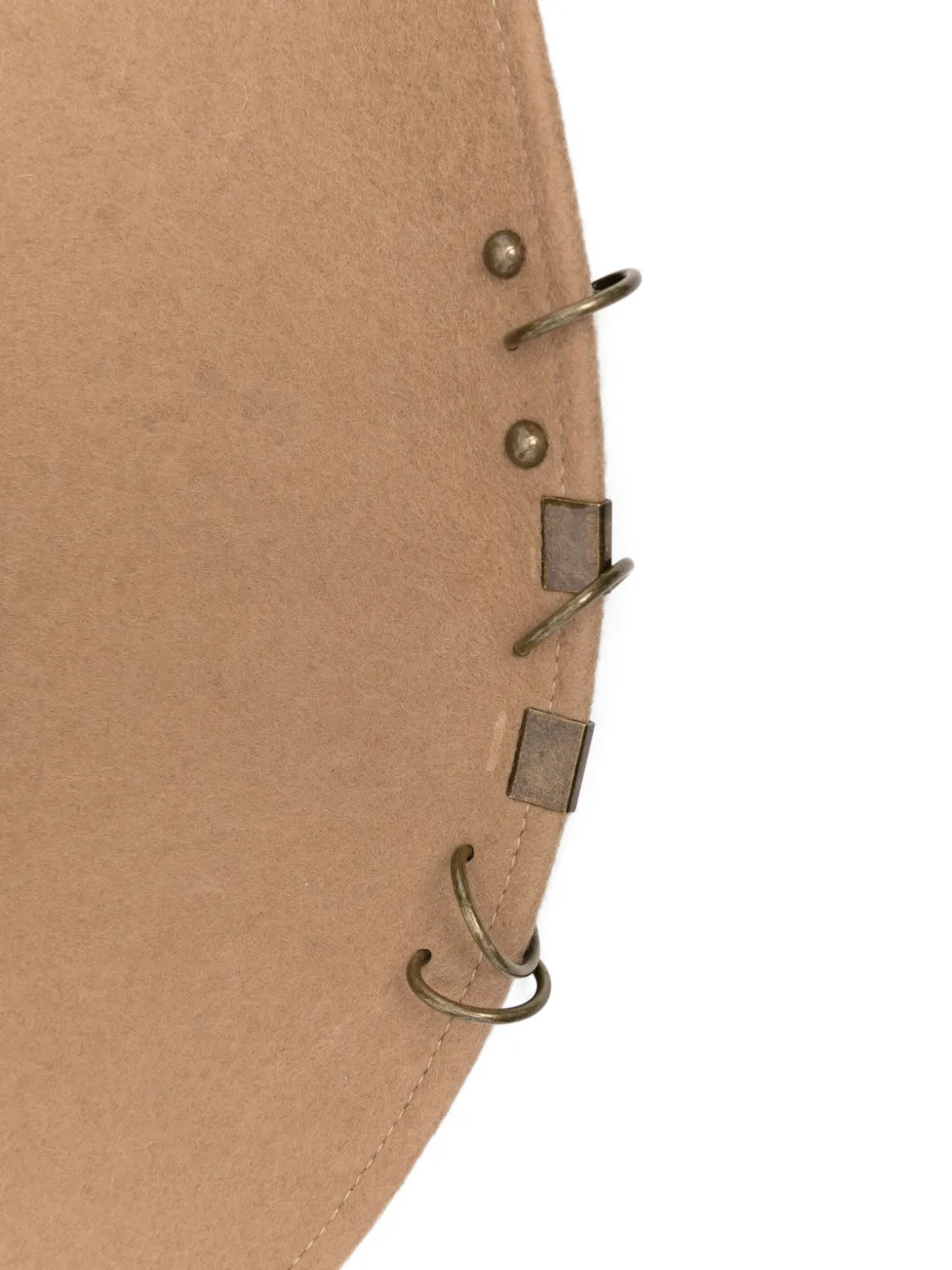 Patrizia Pepe embroidered-detail ring-embellished hat - Beige