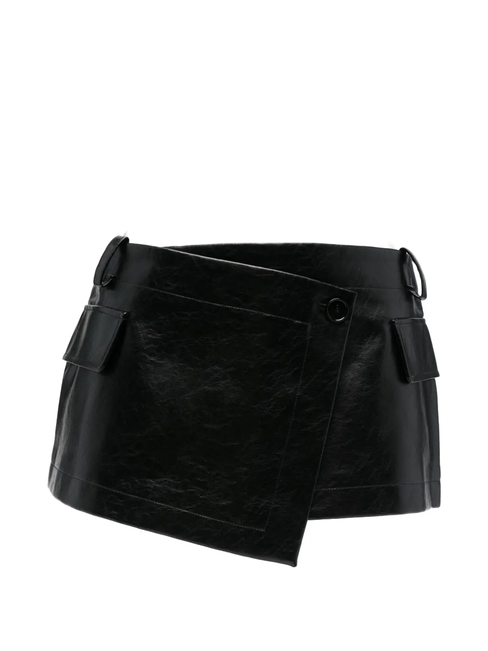Patrizia Pepe Wrap-effect Mini Skirt In Black