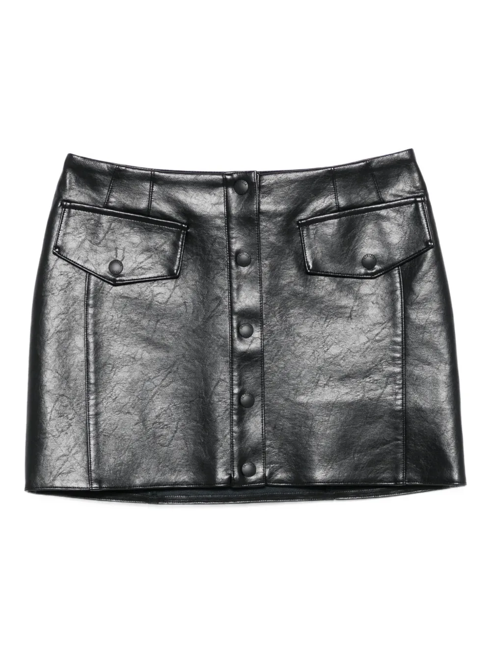 Patrizia Pepe Mini-rok met knoopsluiting en zak Zwart