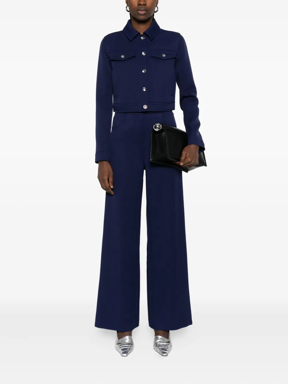 Patrizia Pepe Broek met elastische taille - Blauw