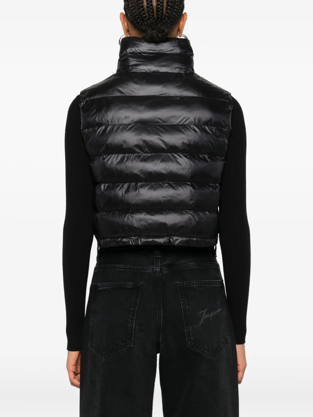 Patrizia Pepe High-neck Quilted Gilet In Black