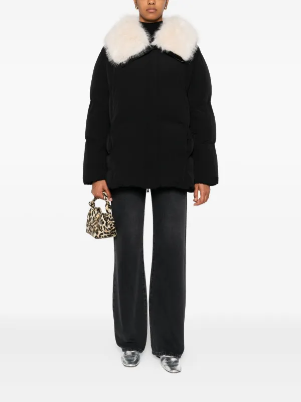 PATRIZIA PEPE 　パトリツィアぺぺ　ダウンジャケット Patrizia Pepe エコファーカラー パデッドジャケット | ブラック