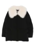 Patrizia Pepe fur-collar padded jacket - Black