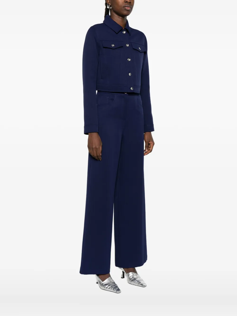 Patrizia Pepe Jack met denim-effect Blauw