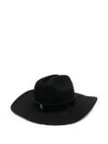 Patrizia Pepe chain-embellished wool hat - Black