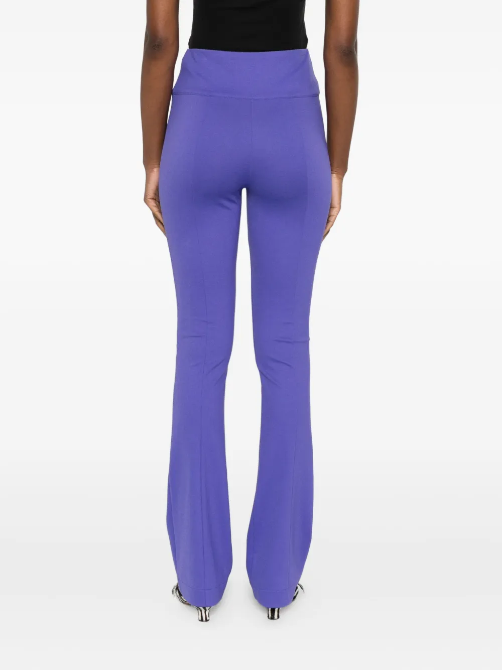 Patrizia Pepe High-waisted Flared Trousers In Purple