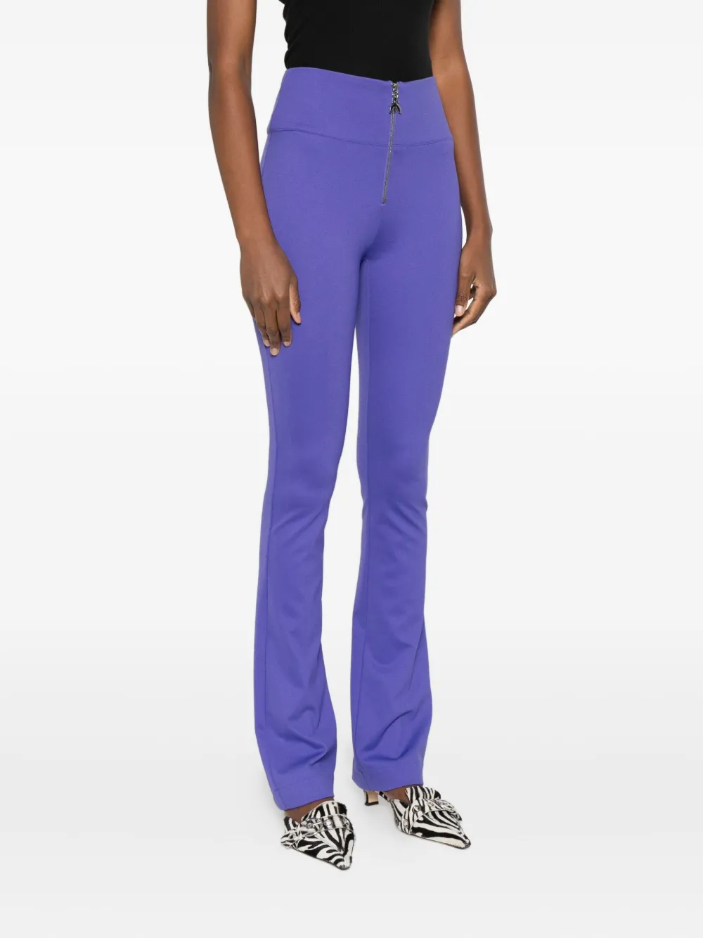 Patrizia Pepe High-waisted Flared Trousers In Purple