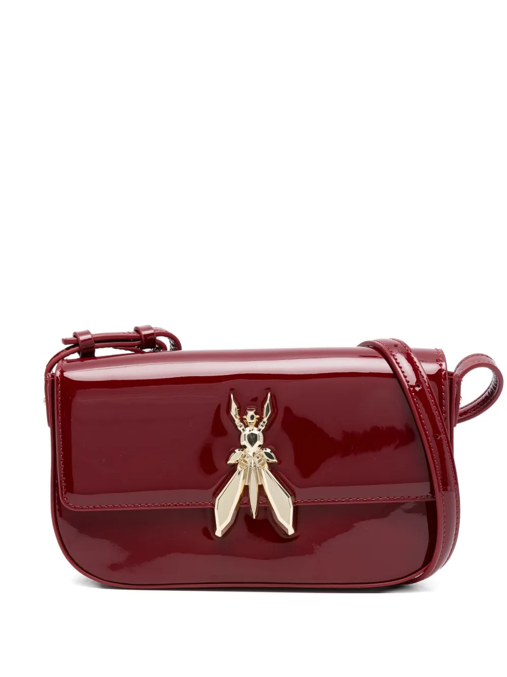 Patrizia Pepe Essential lakleren schoudertas Rood