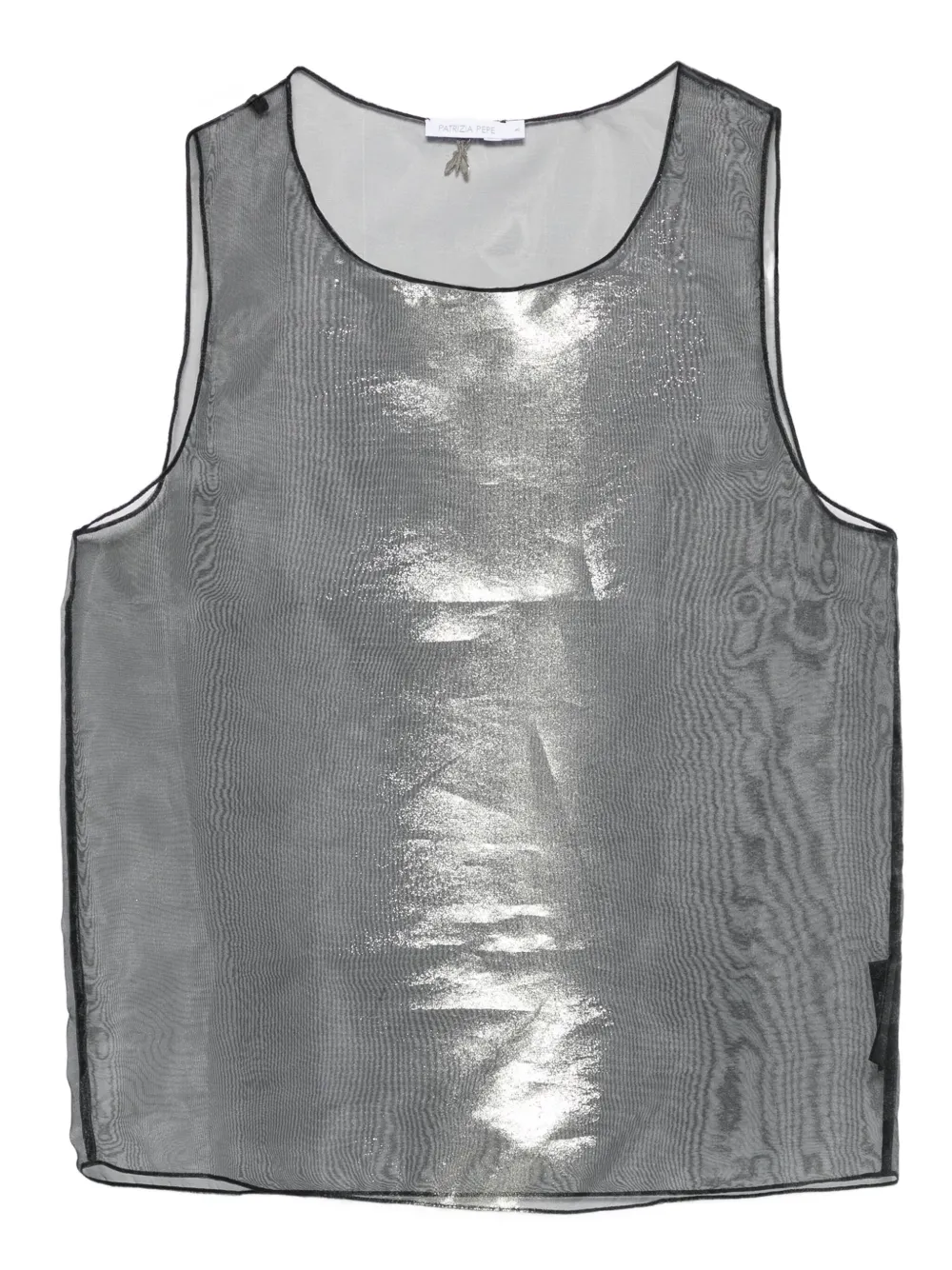 Patrizia Pepe Metallic organza top Grijs