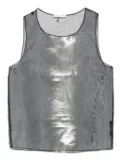 Patrizia Pepe metallic organza top - Grey