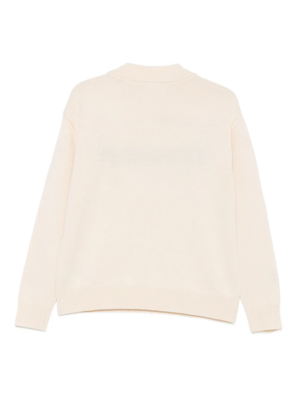 Patrizia Pepe Trui met geborduurd logo en ronde hals Beige
