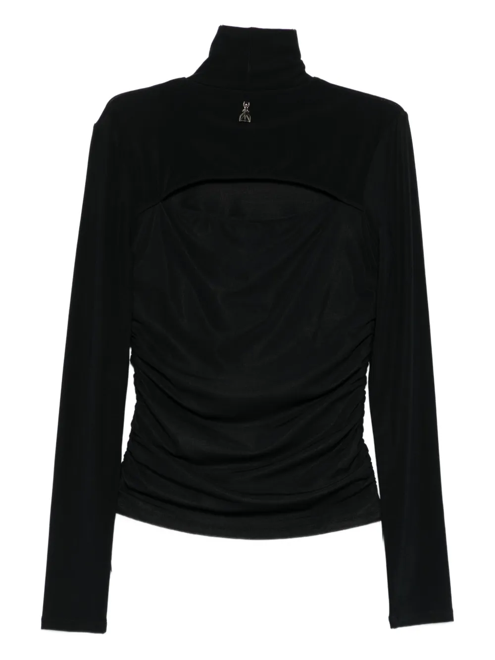 Patrizia Pepe turtleneck gathered-waist top - Zwart