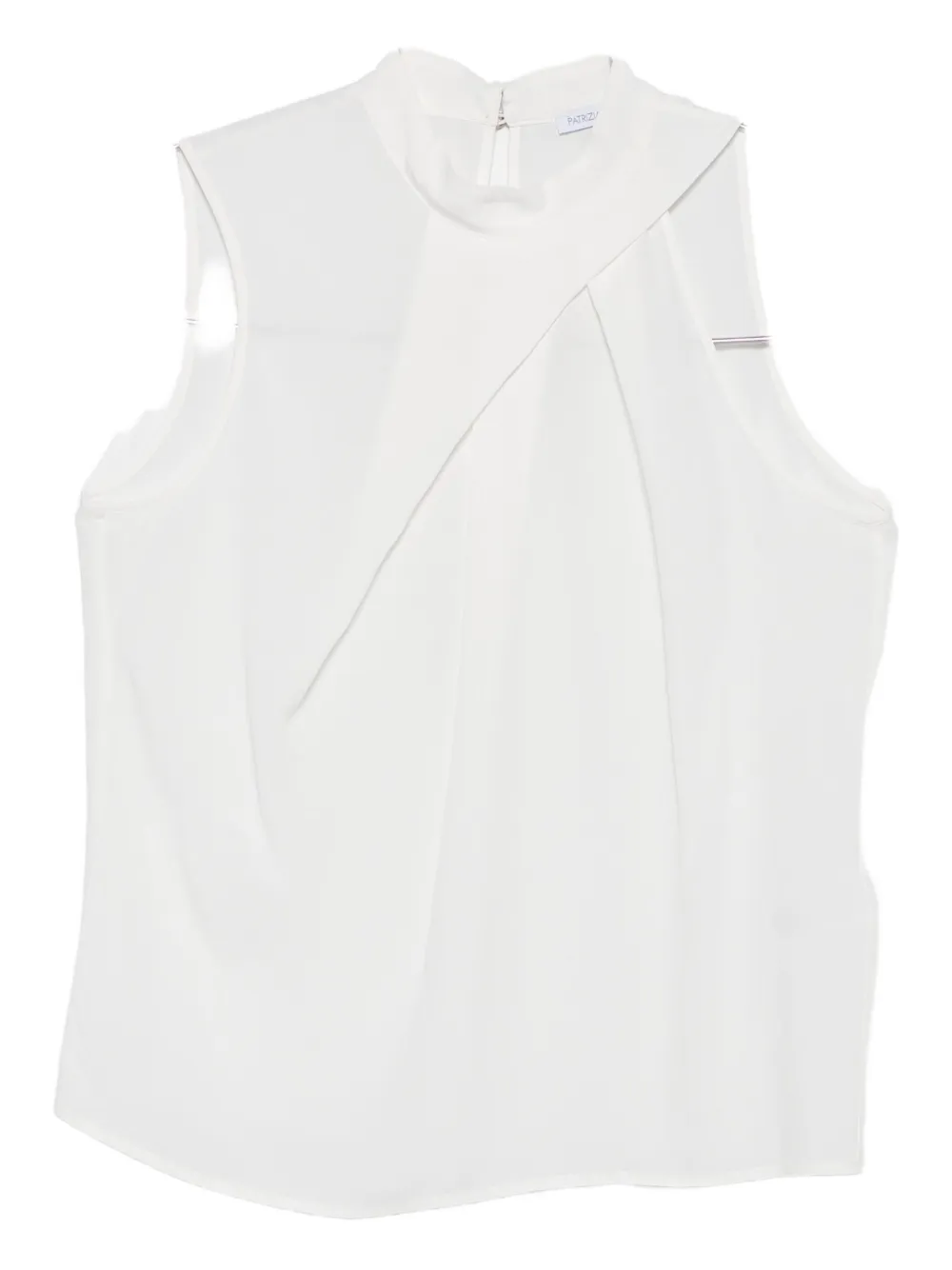 Patrizia Pepe Draped Cowl-neck Top In White