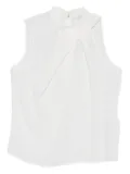 Patrizia Pepe draped cowl-neck top - White