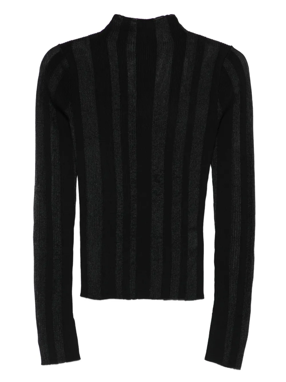 Patrizia Pepe Geribbelde sweater met ronde hals Zwart