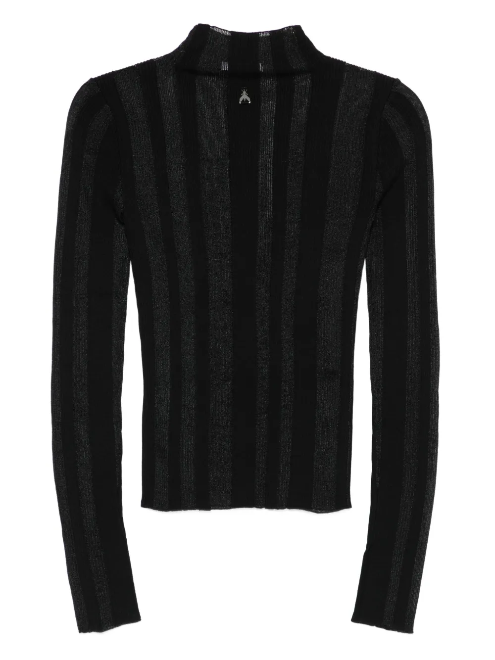 Patrizia Pepe Geribbelde sweater met ronde hals Zwart