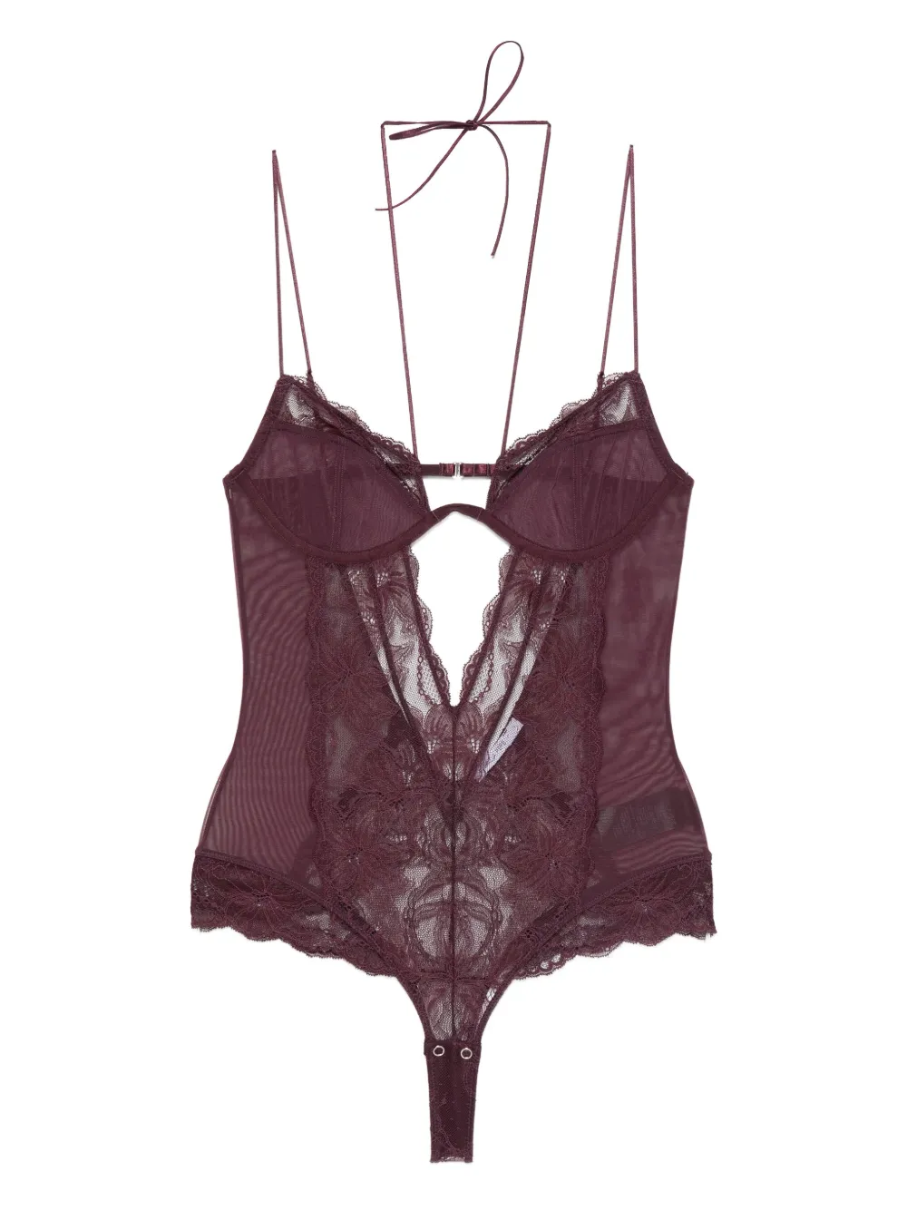 Patrizia Pepe Tulen body met kant Paars