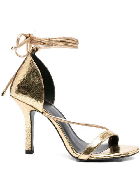 Patrizia Pepe 95mm metallic lace-up sandals
