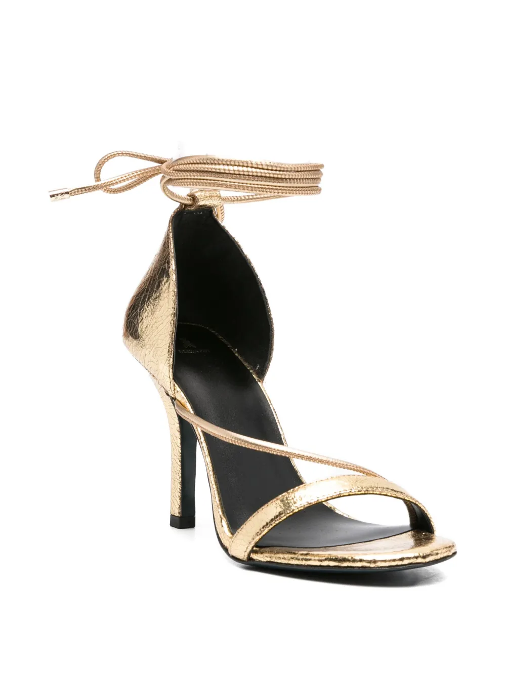 Patrizia Pepe 95 mm metallic sandalen met veters Goud