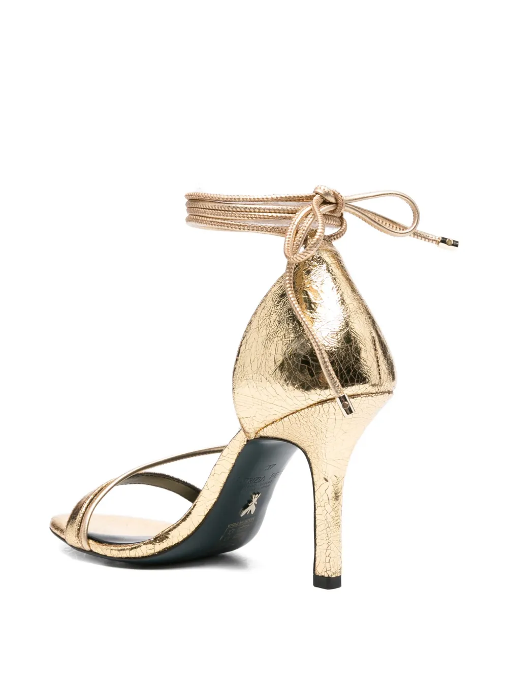 Patrizia Pepe 95 mm metallic sandalen met veters Goud