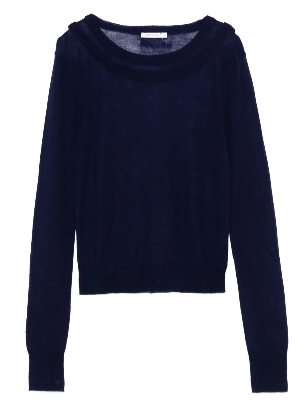 Patrizia Pepe Top met boothals Blauw