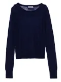 Patrizia Pepe boat-neck wool knitted top - Blue