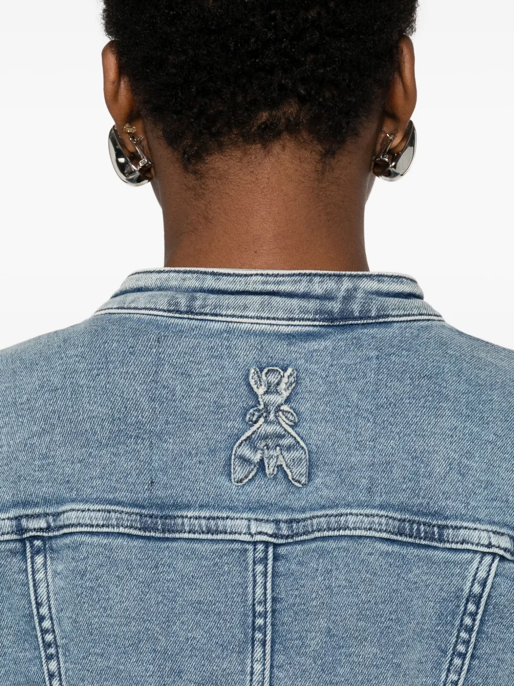 Patrizia Pepe Denim jack met rits Blauw