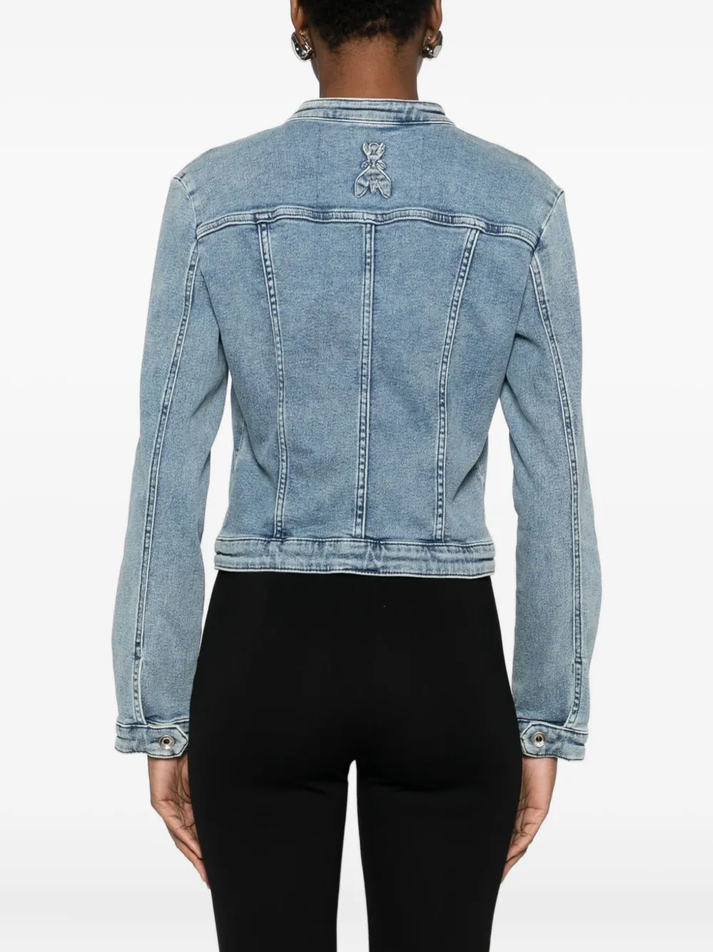 Patrizia Pepe Denim jack met rits Blauw