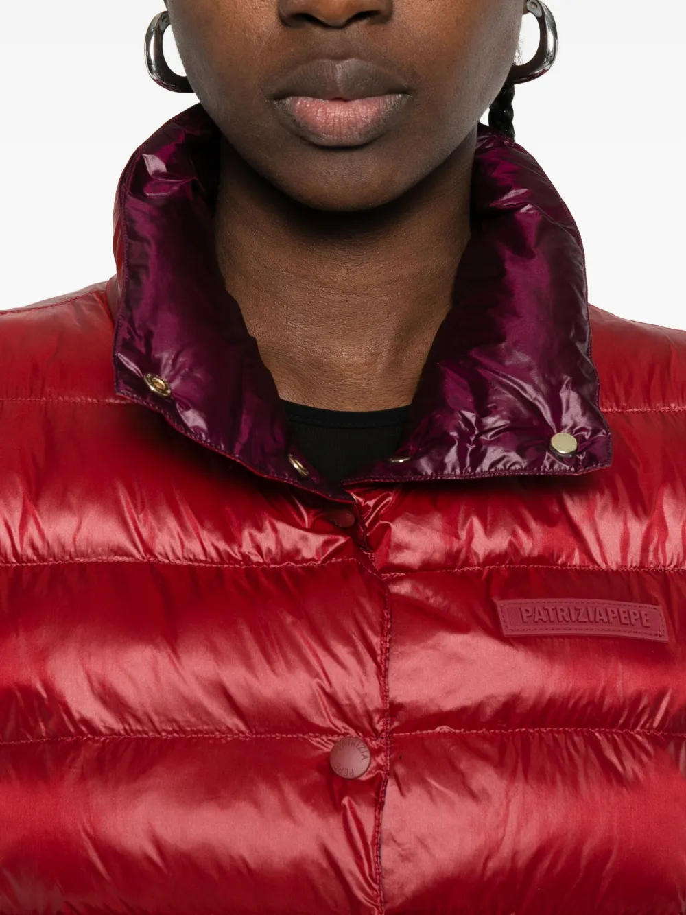 Patrizia Pepe High-neck Padded Jacket In Red