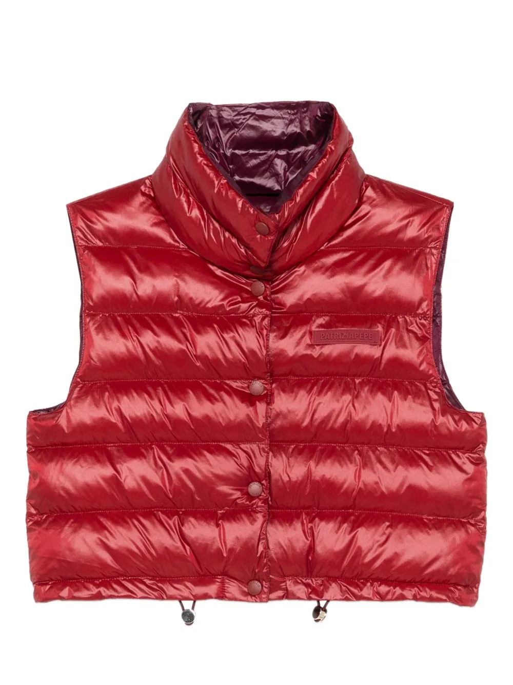 Patrizia Pepe Gefütterte Jacke mit Stehkragen - Rot