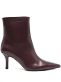 Patrizia Pepe 75mm leather pointed-toe heeled boots - Purple