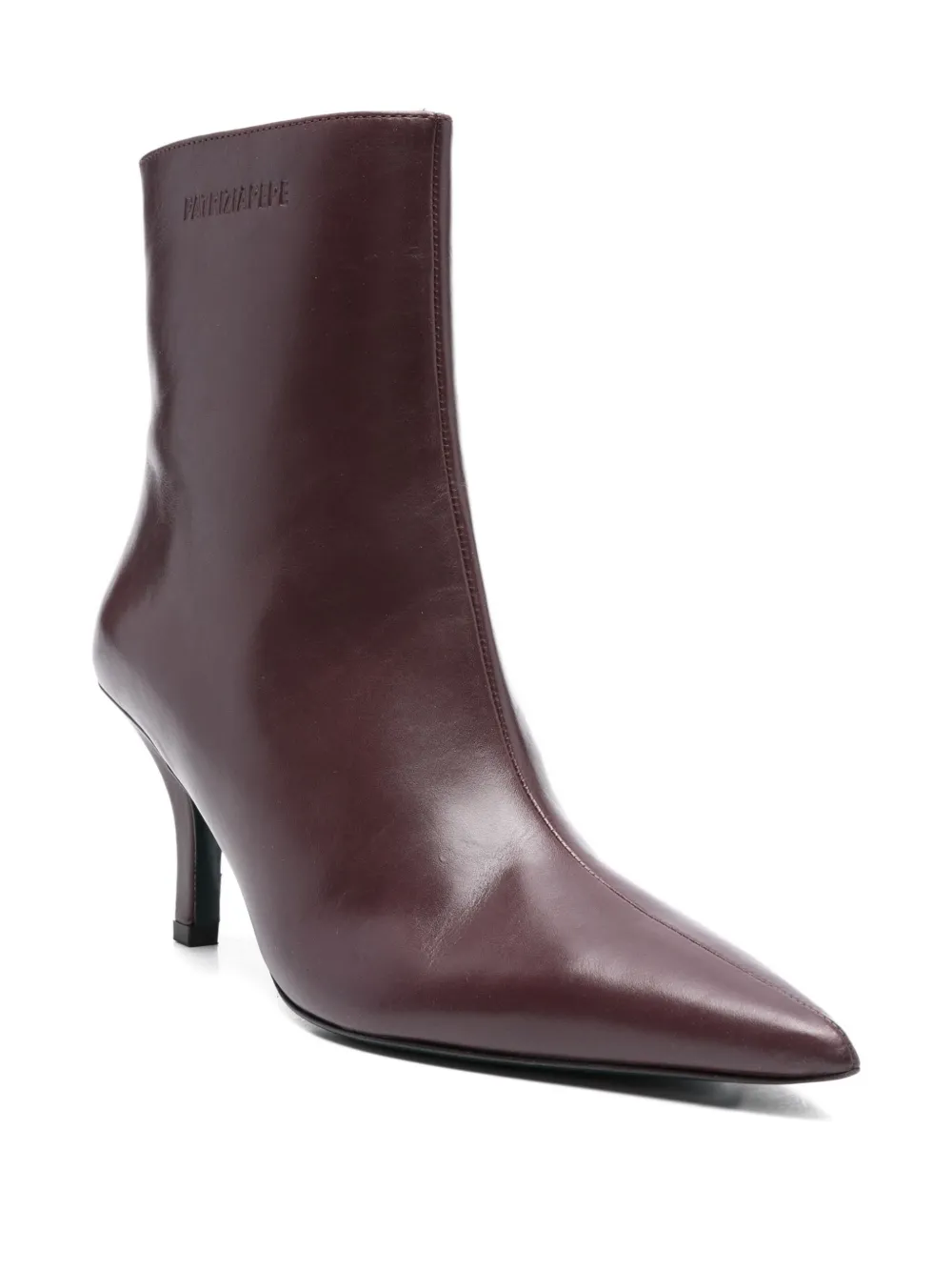 Patrizia Pepe 75mm leather pointed-toe heeled boots Purple