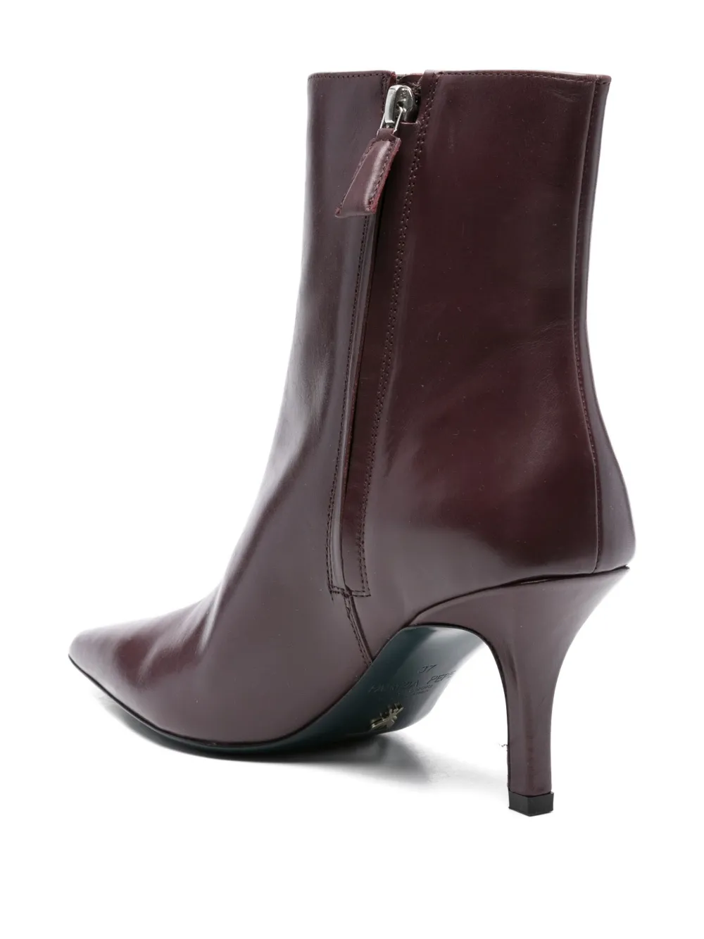 Patrizia Pepe 75mm leather pointed-toe heeled boots Purple